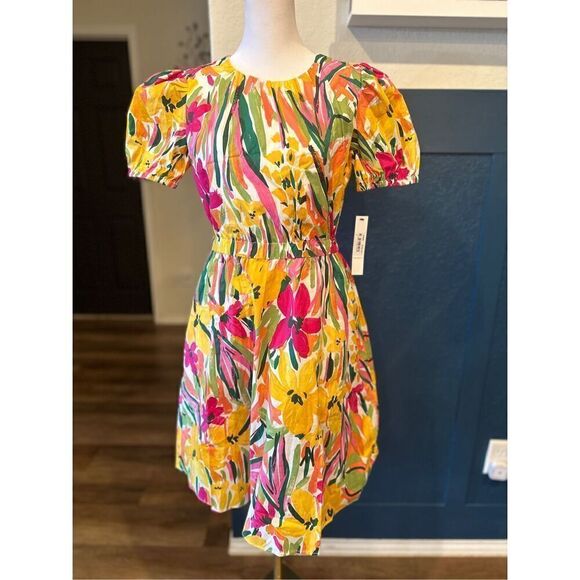 Maggy London Short Puff Sleeves A-line Pockets - Picture 2 of 9